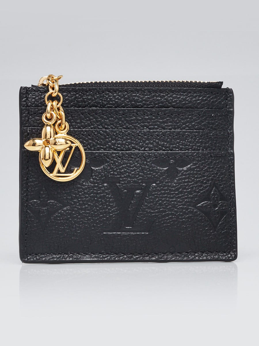 LOUIS VUITTON 四つ葉チャーム ゴールド/ブラック Louis Vuitton Black Monogram Empreinte Leather Flora Card Holder