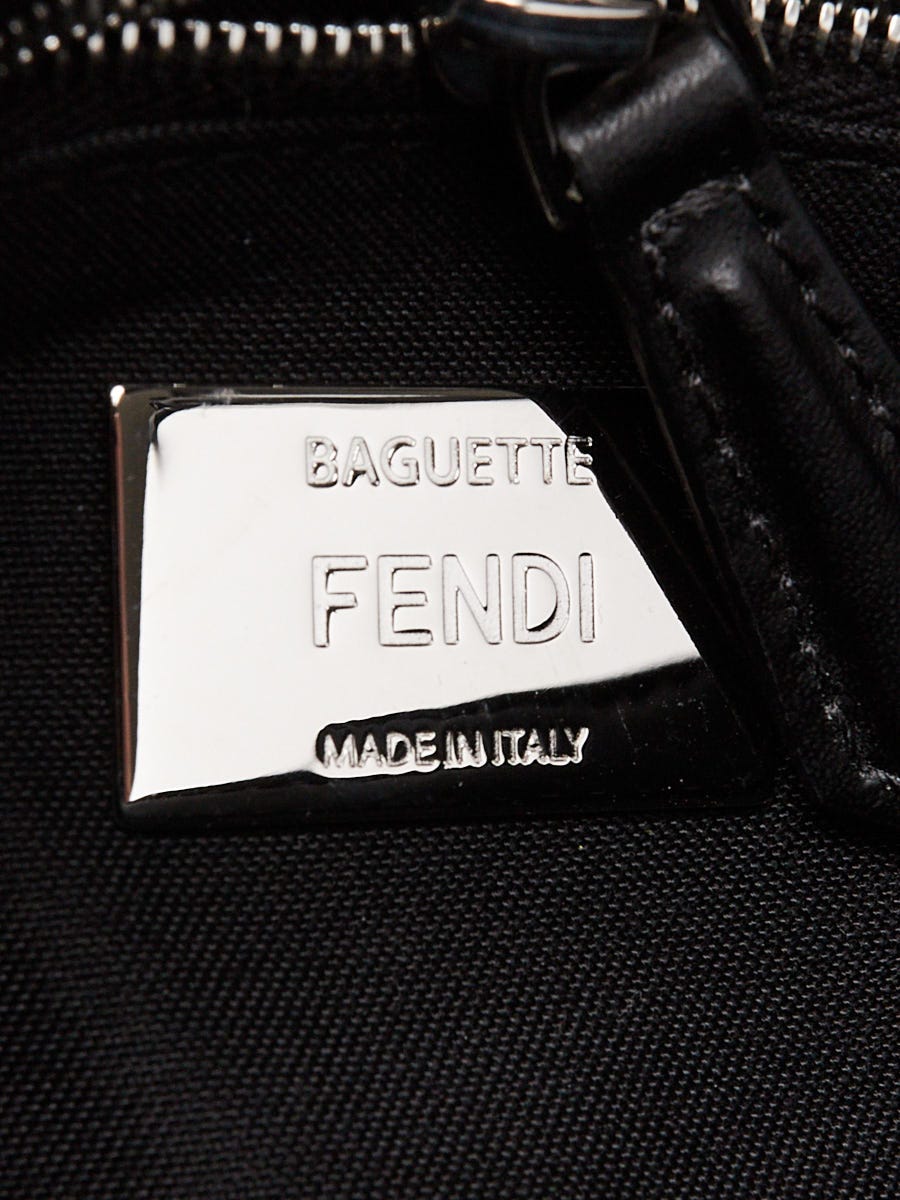 Fendi Grey/Black Zucca Coated Canvas/Leather Mini Baguette