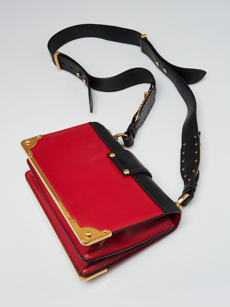 Prada Red/Black Leather City Calf And Saffiano Leather Prada Red/Black Leather City Calf And Saffiano Leather