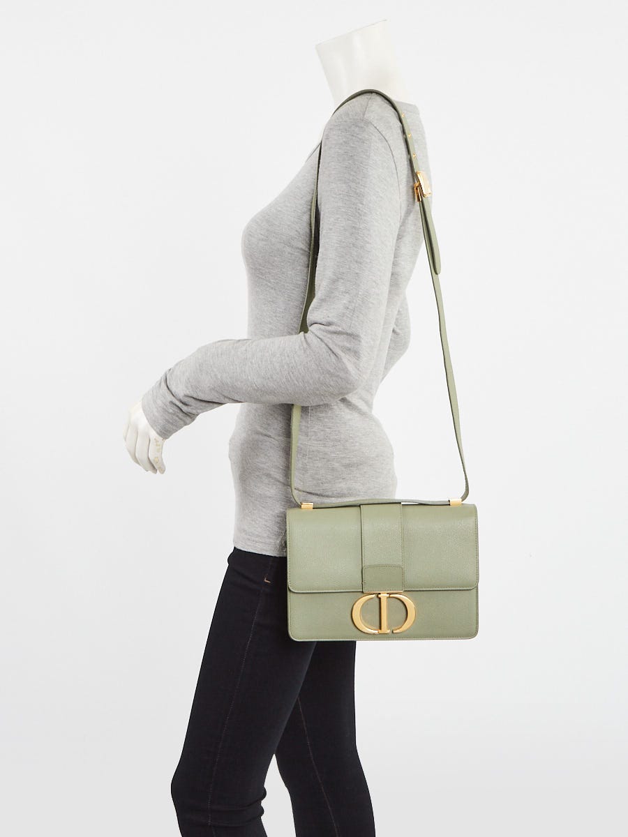 Christian Dior Green Calfskin Leather Montaigne 30 Flap Bag