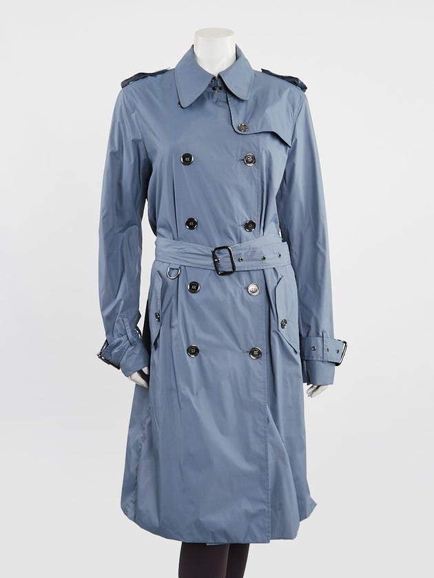 Burberry London Light Blue Polyester Trench Coat Size 14/48