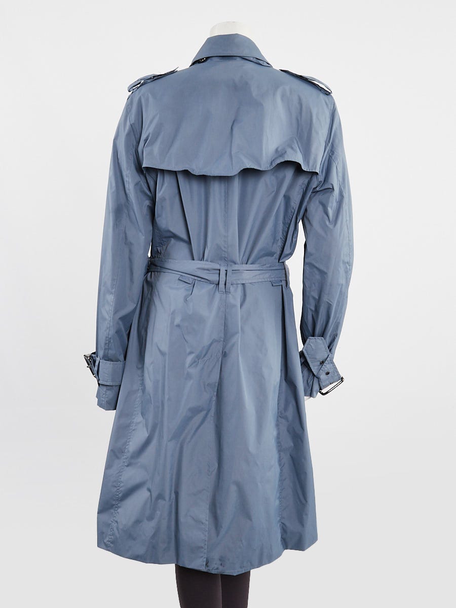Burberry London Light Blue Polyester Trench Coat Size 14/48