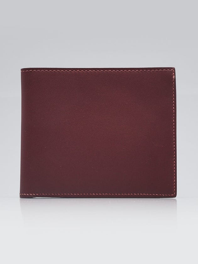 Hermes Rouge H Tadelakt Leather Mc2 Copernic Wallet