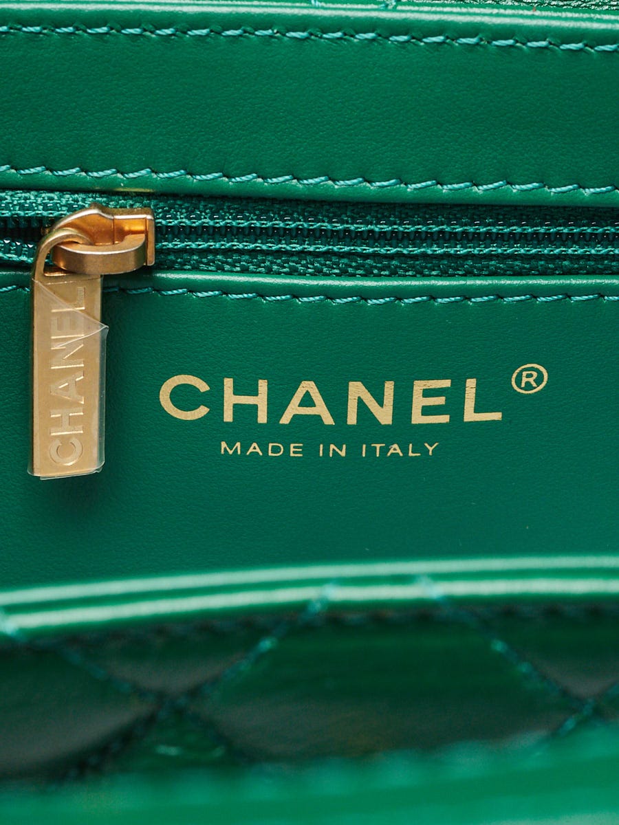 Chanel Green Quilted Aged Calfskin Leather Nano Kelly Chanel Green Quilted Aged Calfskin Leather Nano Kelly
