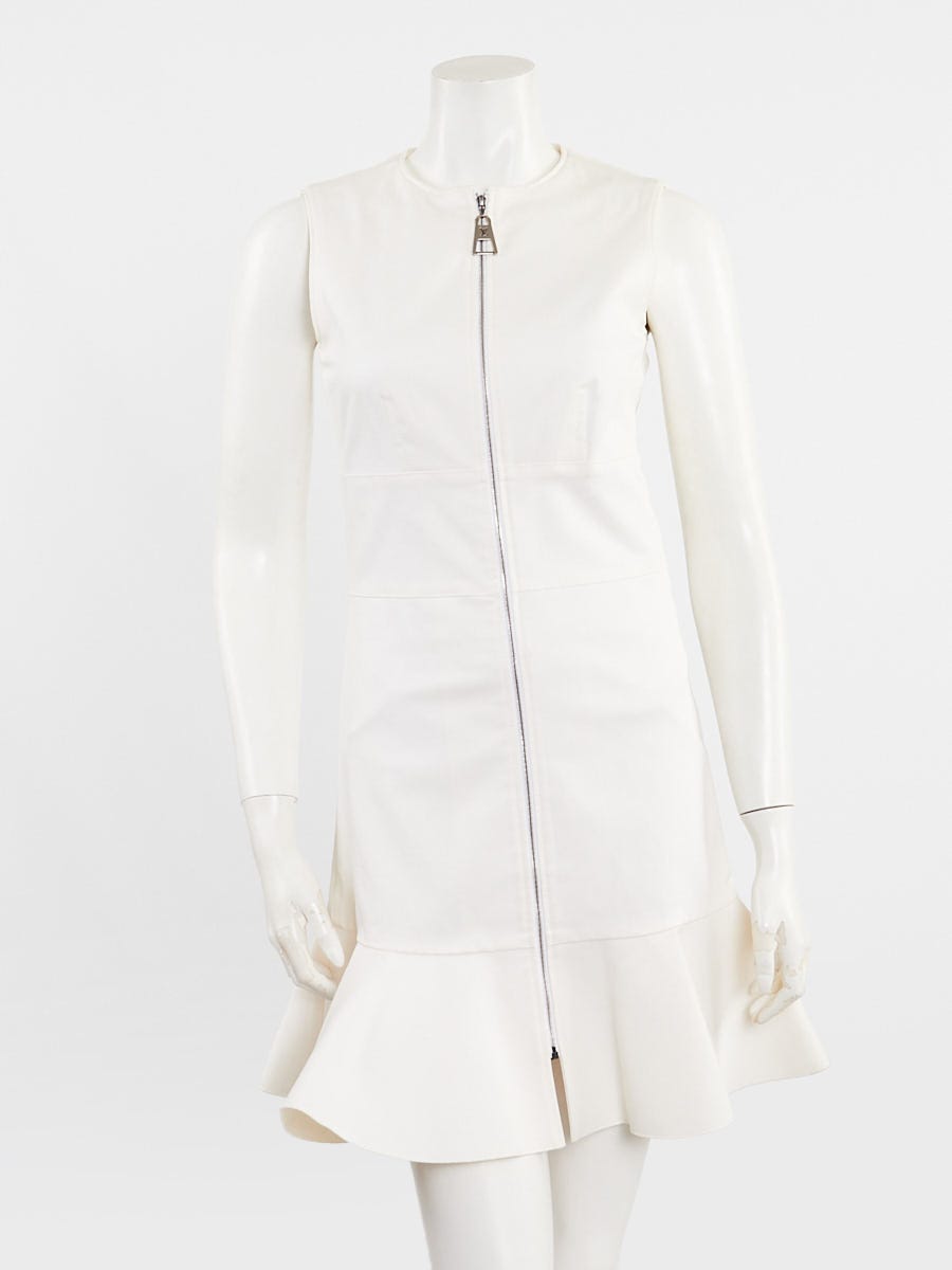 Louis Vuitton White Cotton Sleeveless Mini Dress Size 2/34