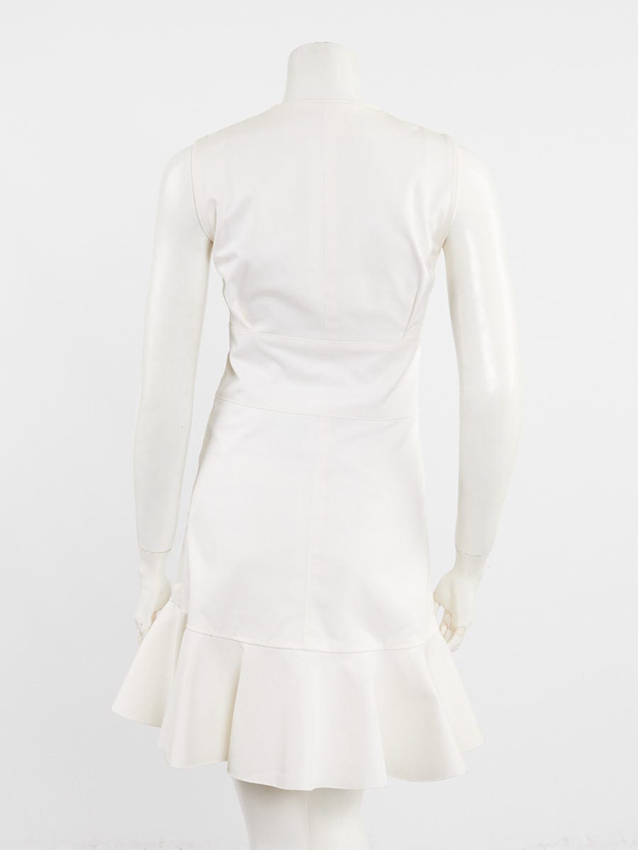 Louis Vuitton White Cotton Sleeveless Mini Dress Size 2/34