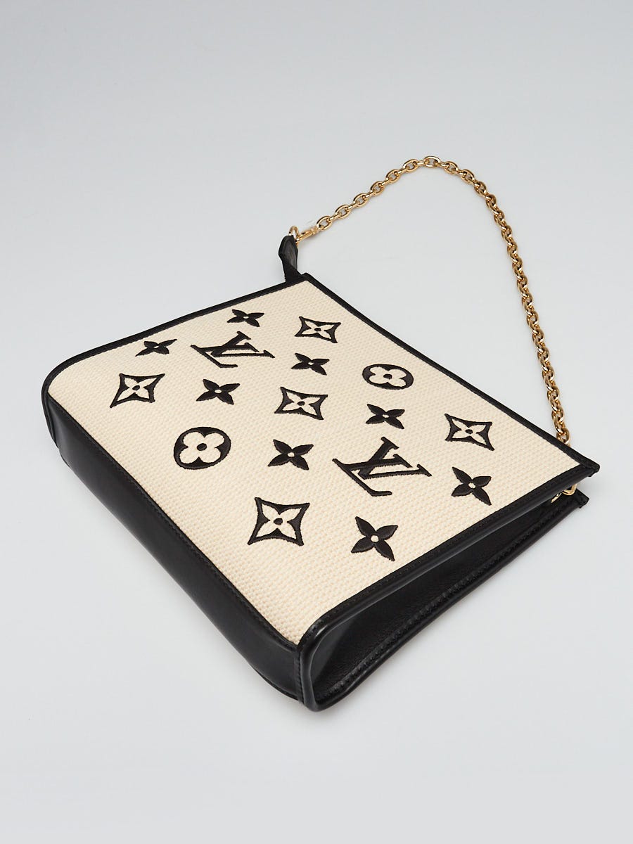 【SALE】Louis Vuitton チェーンバッグのトイレタリーポーチ Louis Vuitton Monogram Raffia and Leather Poche Toilette 26