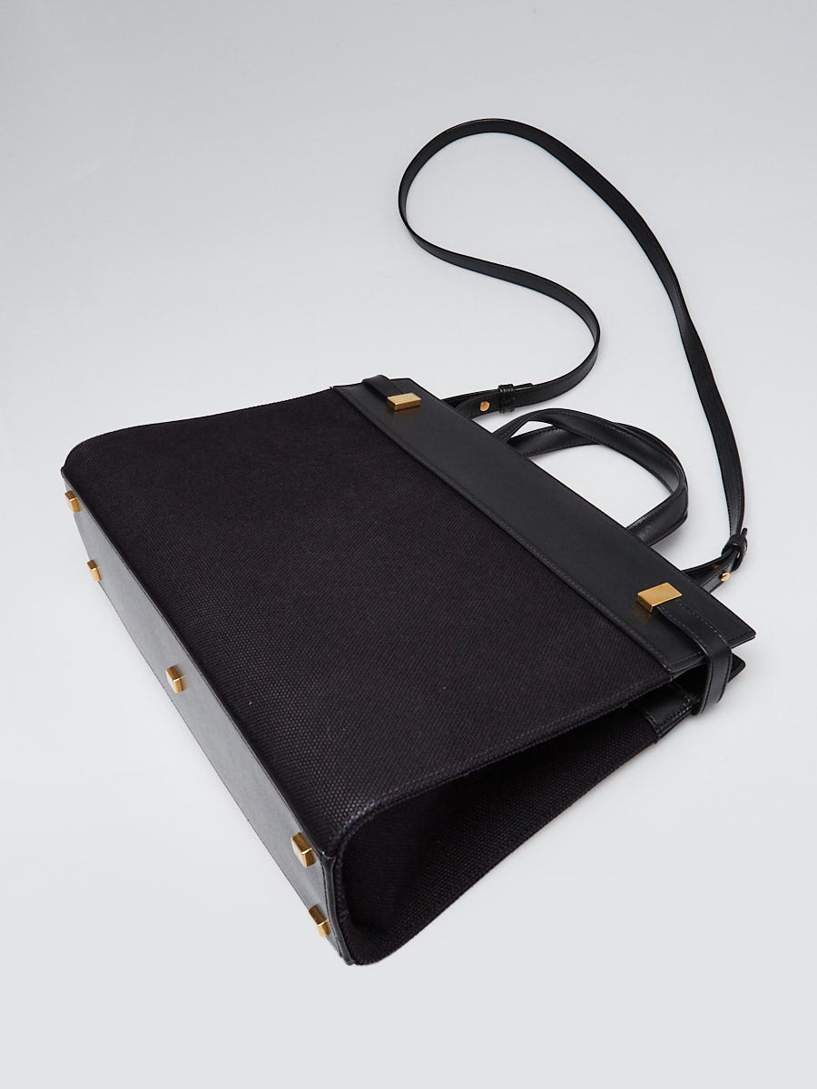 Yves Saint Laurent Black Canvas/Leather Manhattan Small Tote Bag