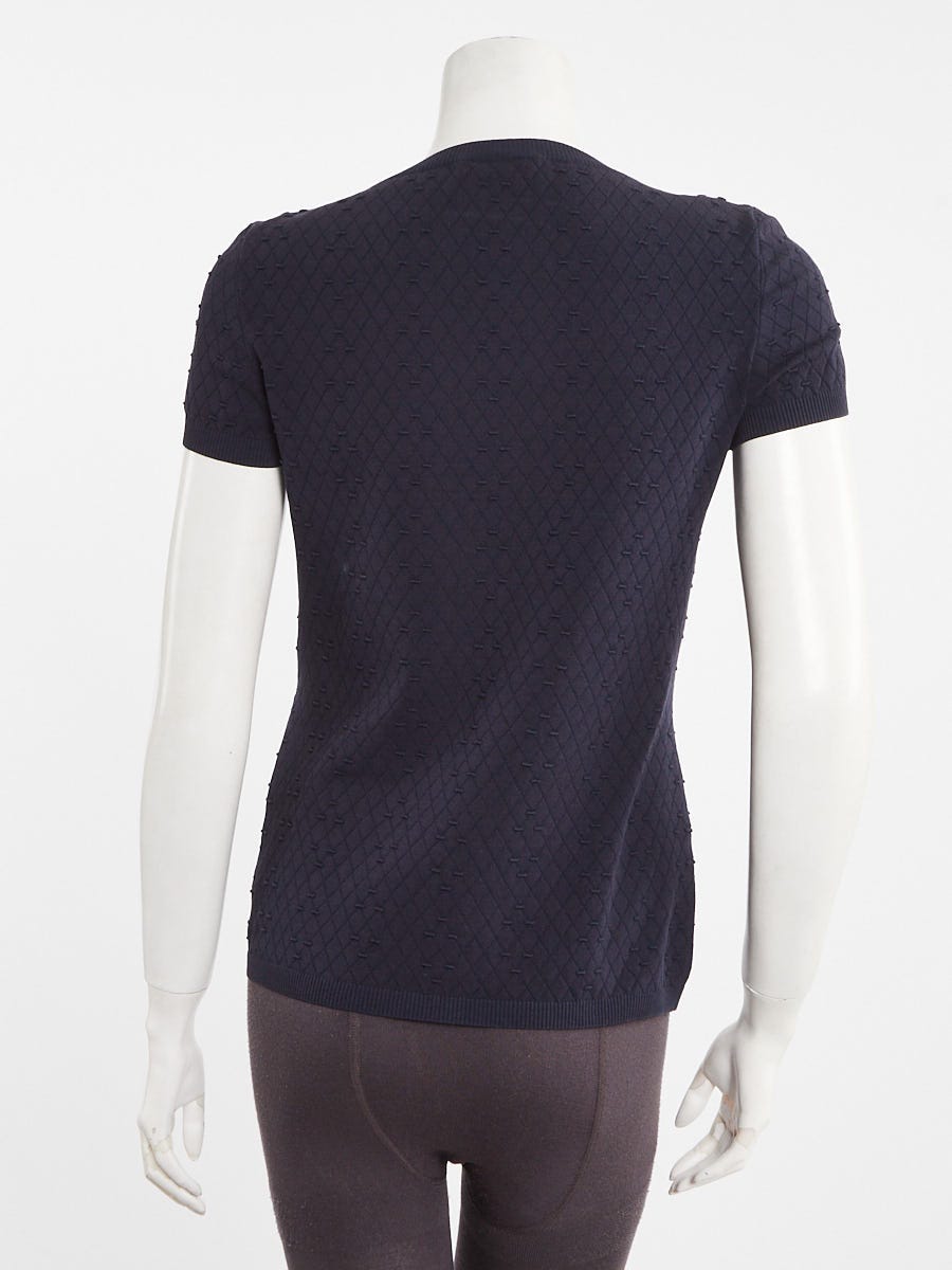 Chanel Cotton/Nylon Quilted Short Sleeve Blouse Size 4/38