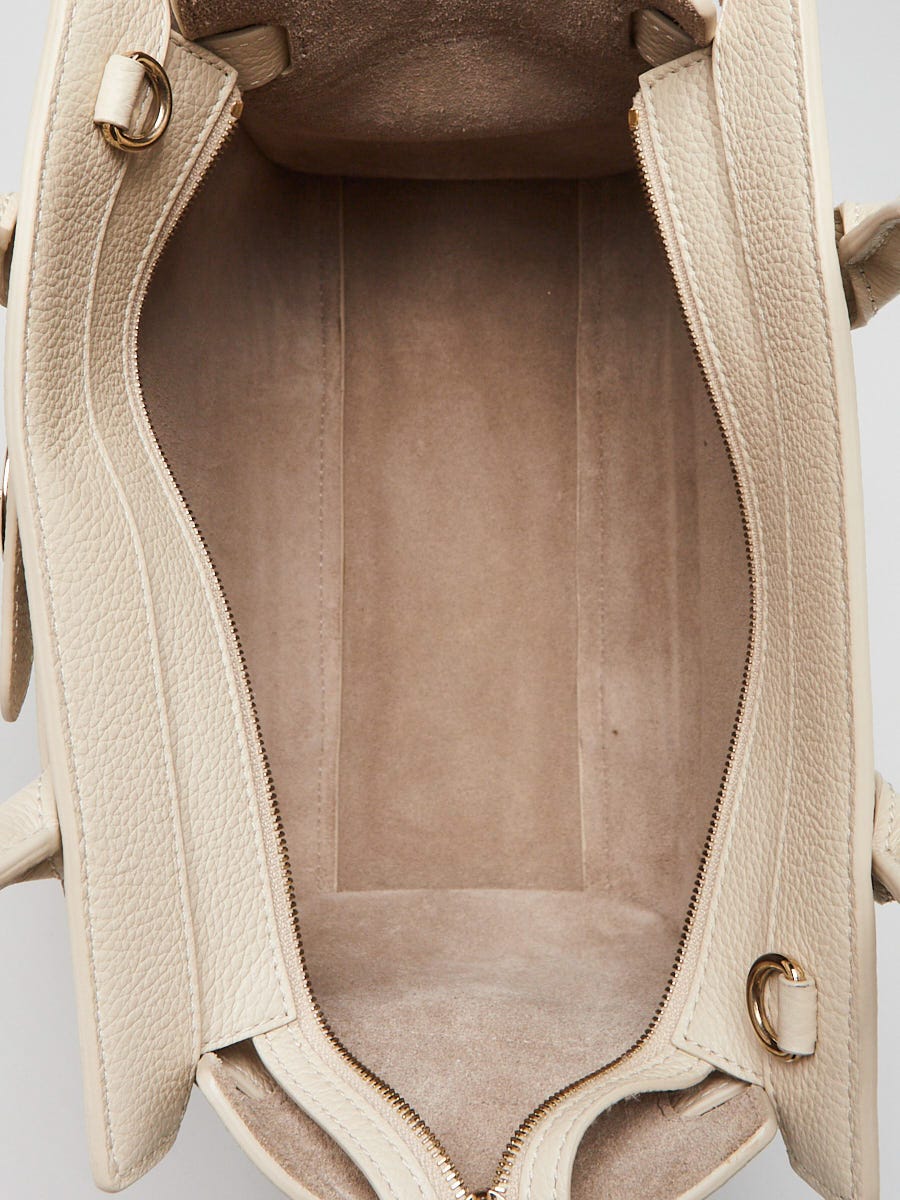 Mulberry Chalk Classic Grain Leather Mini Zipped Bayswater Tote