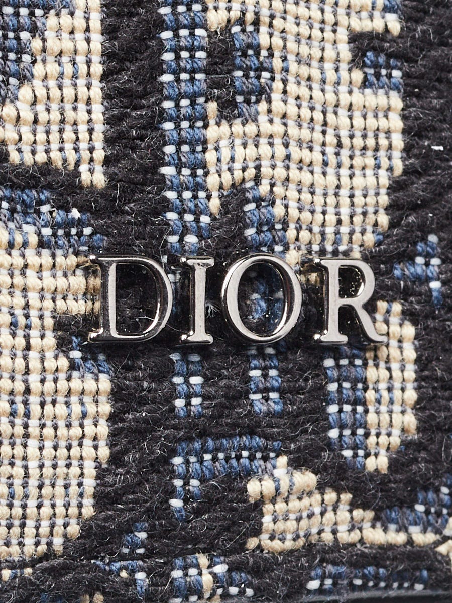 Christian Dior Blue Oblique Canvas/Leather Business Card Holder