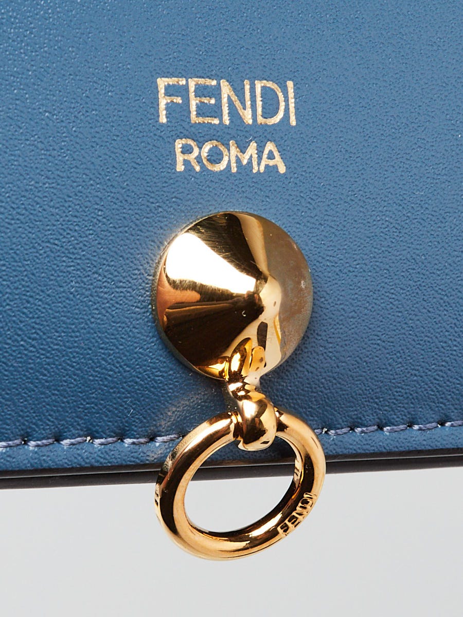 Fendi Blue Leather By The Way Compact Flap Wallet - 8M0387