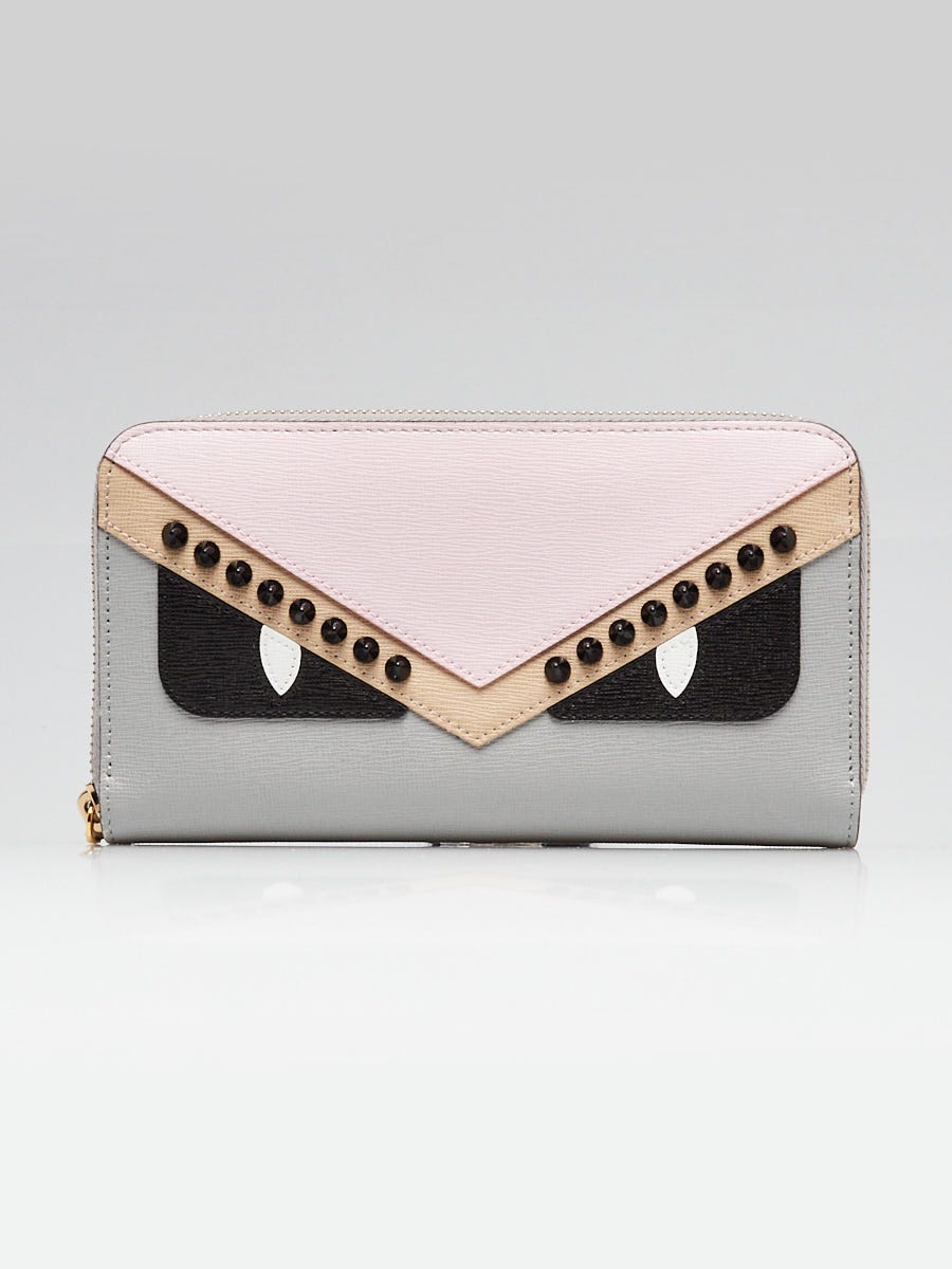 Fendi Multicolor Vitello Leather Monster Eyes Zip Around Fendi Multicolor Vitello Leather Monster Eyes Zip Around