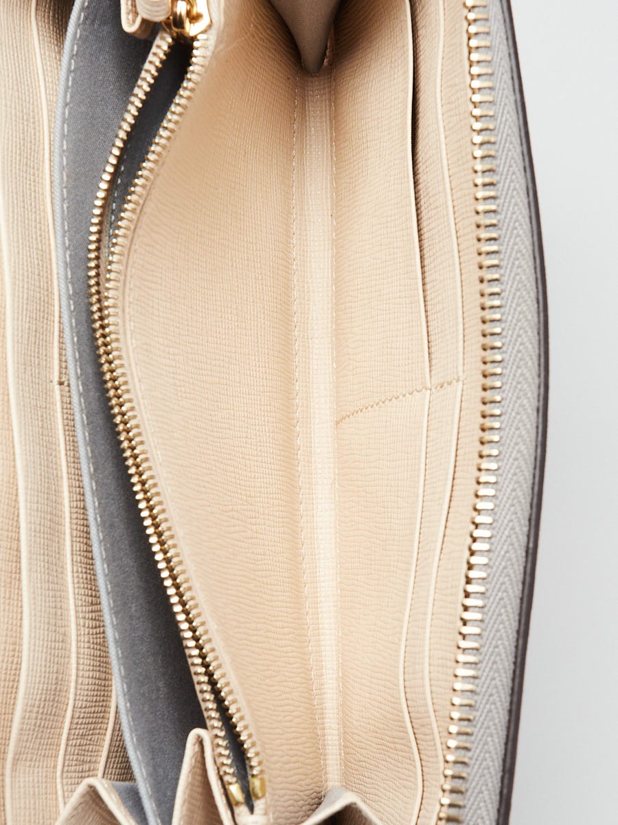 Fendi Multicolor Vitello Leather Monster Eyes Zip Around