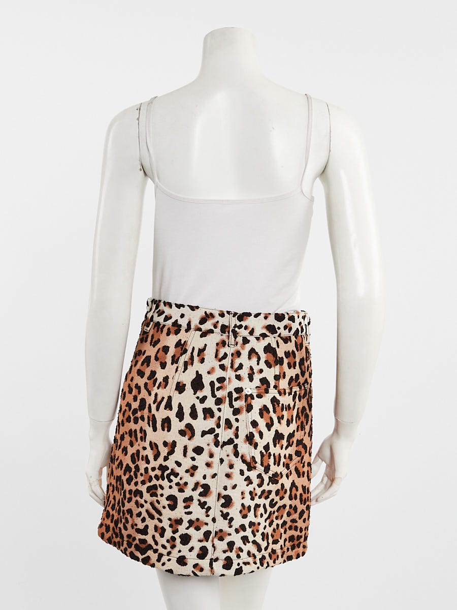 Louis Vuitton Leopard Printed Cotton Mini Skirt Size 2/34