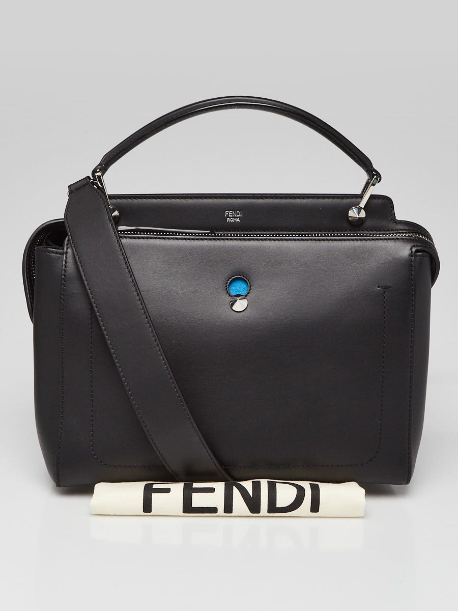 レビュー高評価商品 Fendi Black/Royal Blue Smooth Calfskin Leather Dotcom バッグ