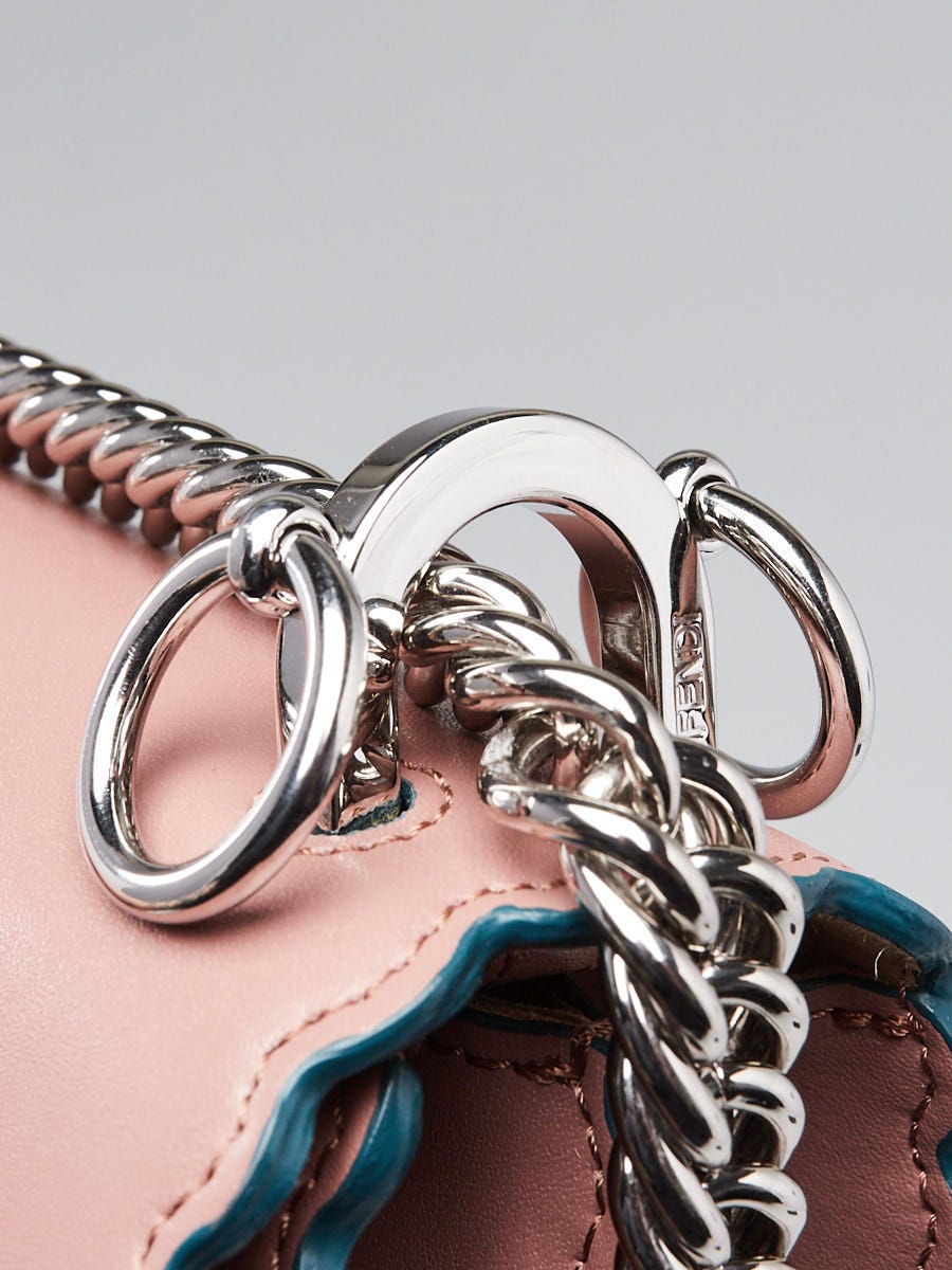 Fendi English Rose Scalloped Leather Small I Kan Chain