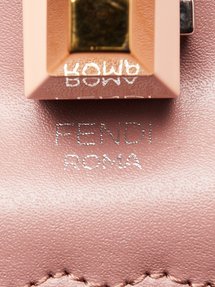 Fendi English Rose Scalloped Leather Small I Kan Chain Shoulder
