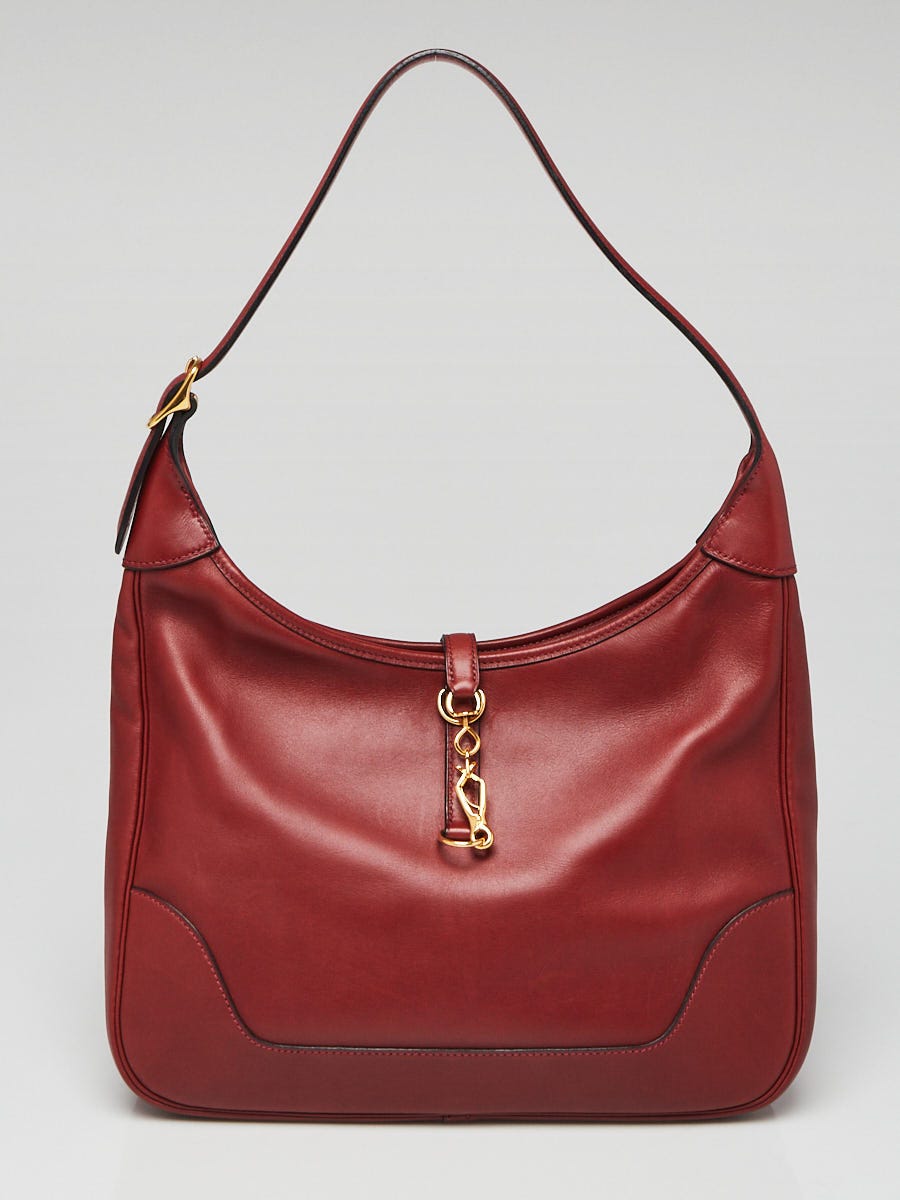 Hermes 31cm Rouge H Swift Leather Trim II Bag | Yoogi's Closet