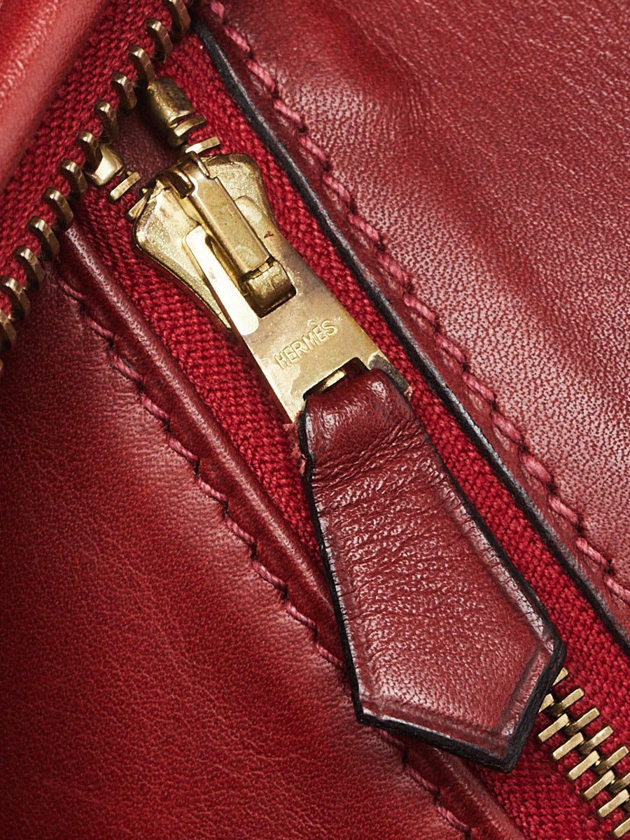 Hermes 31cm Rouge H Swift Leather Trim II Bag | Yoogi's Closet