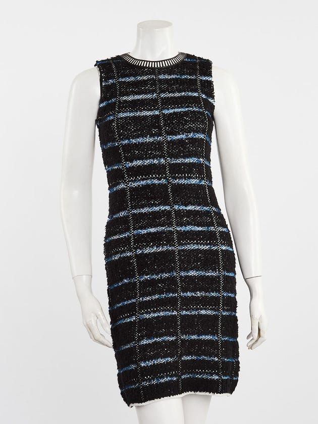 Louis Vuitton Black/Blue Stretch Fabric Sleeveless Dress Size XS