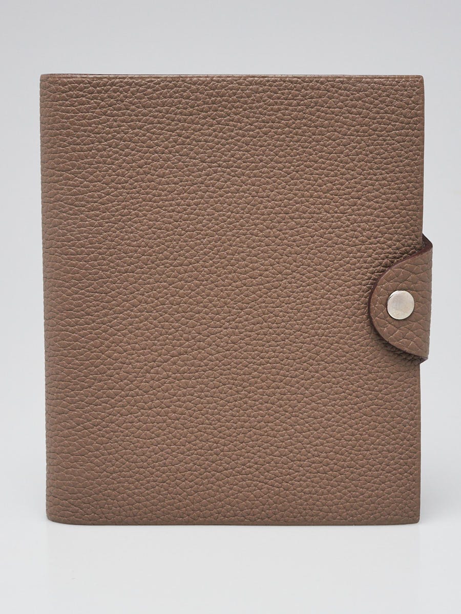 Hermes Etoupe Clemence Leather Togo Leather Ulysse PM Agenda