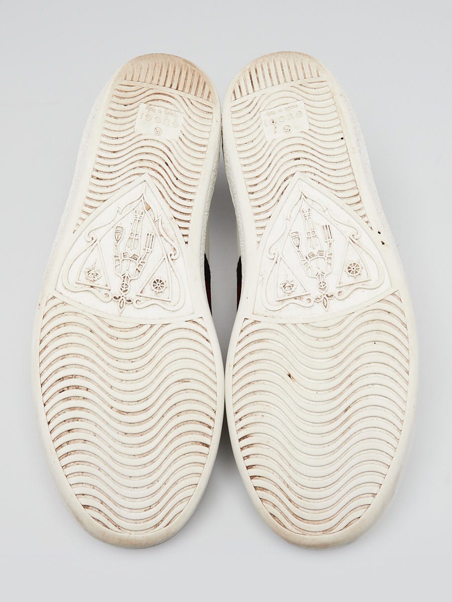 Gucci White Leather Vintage Web Low Ace Bananya Sneakers Size 5.5/36