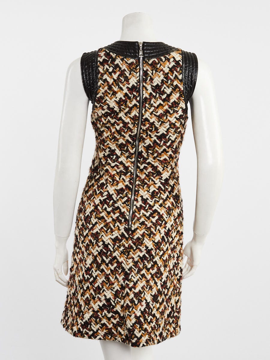 Louis Vuitton Brown and Black Knitted Wool Sleeveless Mini Dress Size 2/34