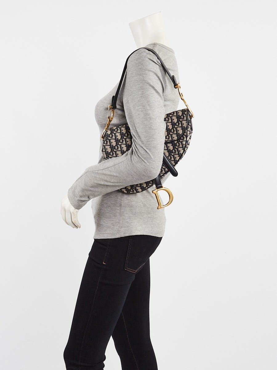 Christian Dior Blue Oblique Canvas Dior Saddle Bag | Yoogi's Closet