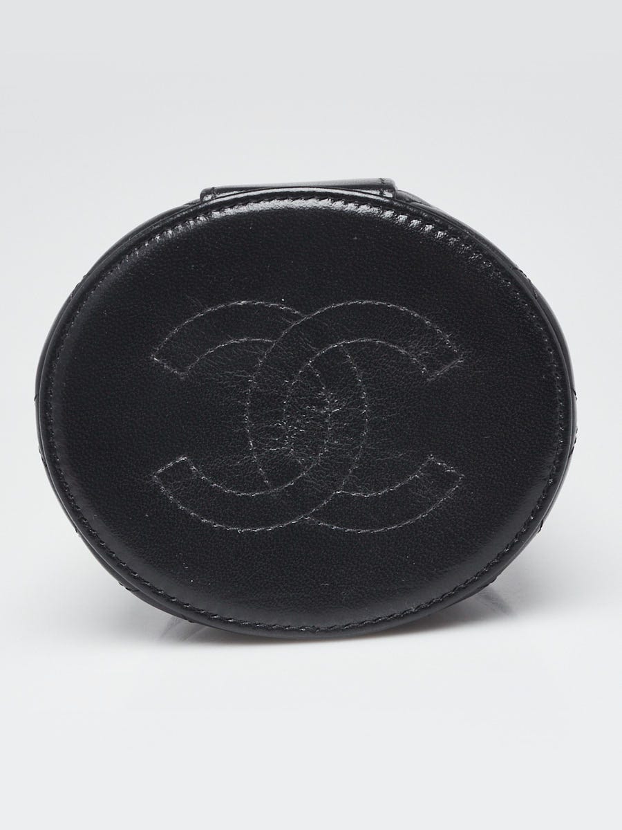 Chanel Black Quilted Leather Zip-Around Long Logo Wallet