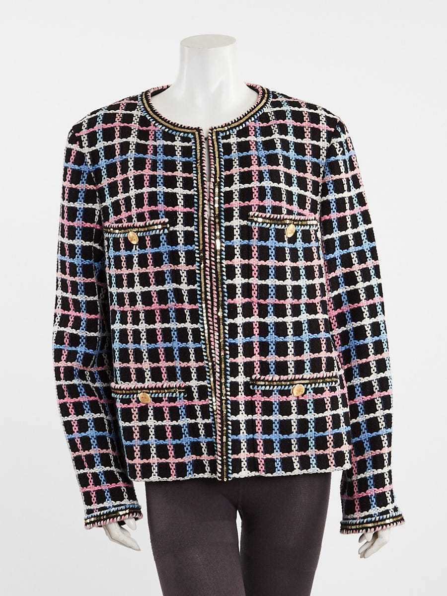 Chanel Black Multicolor Tweed Fabric Jacket Size 16/48 | Yoogi's