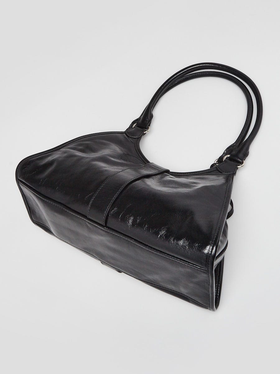 Prada Black Soft Lux Leather Medium Tote Bag 1BG563