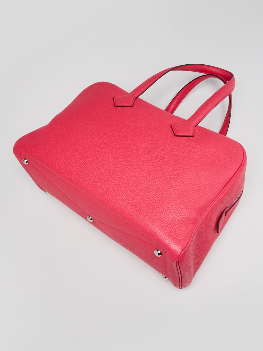 Hermes Rose Extreme Clemence Leather Victoria II Bag | Yoogi's Closet