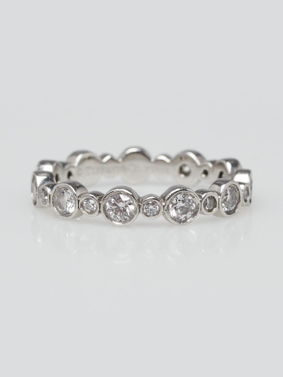 Tiffany 
Co. Platinum and Diamond Jazz Eternity Ring Size 4