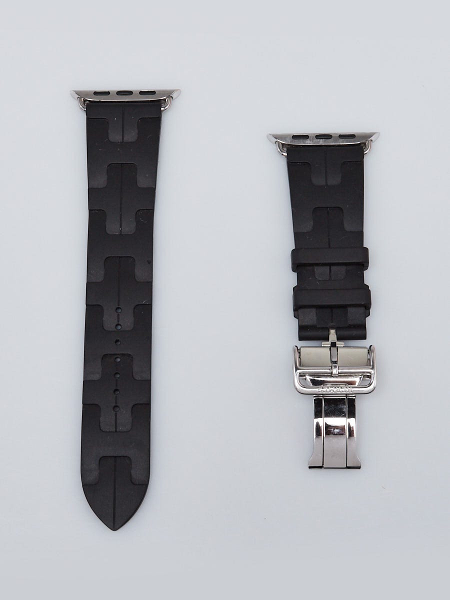Apple Watch HERMÈS 45mm ブラック キリム Hermes Black Rubber Single Tour Kilim 45mm Apple Watch Strap