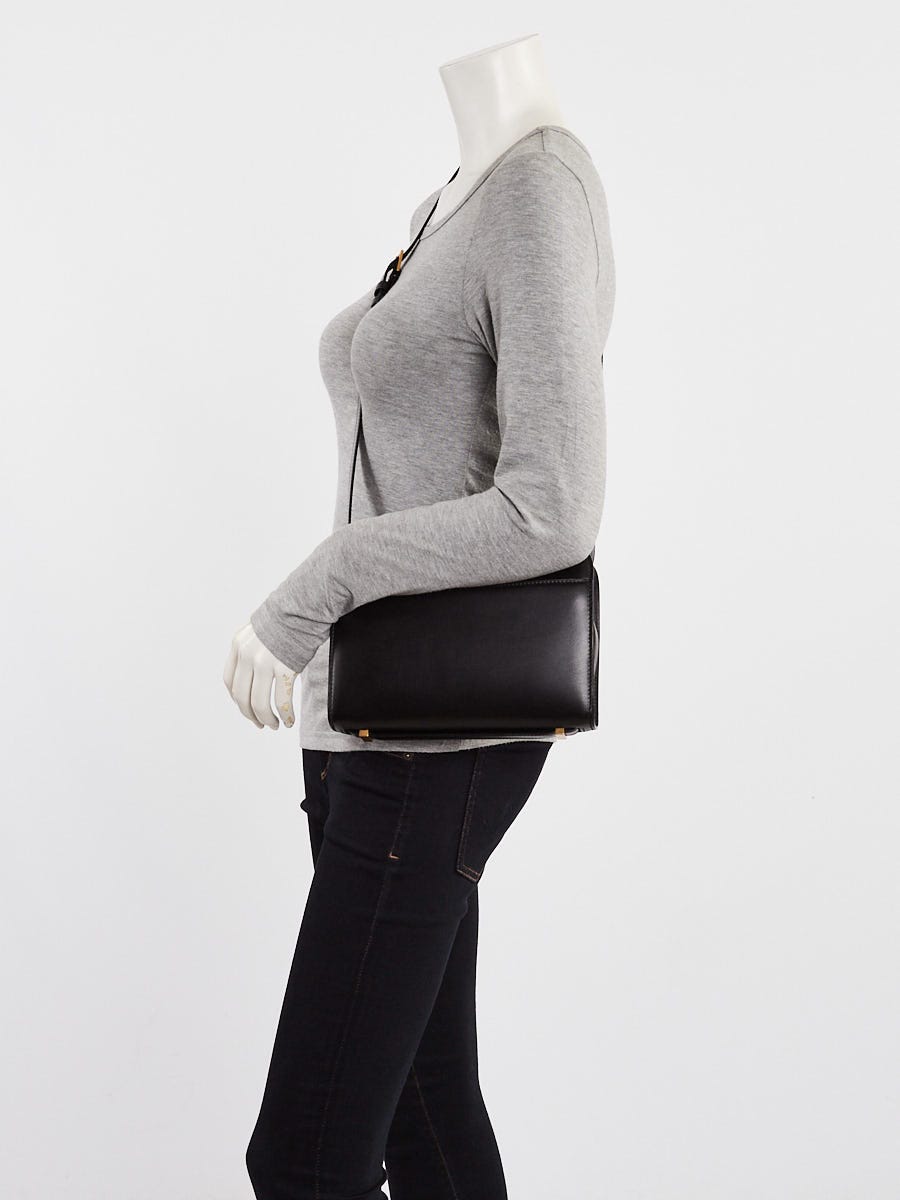 Yves Saint Laurent Black Calfskin Leather Reverse Satchel Bag