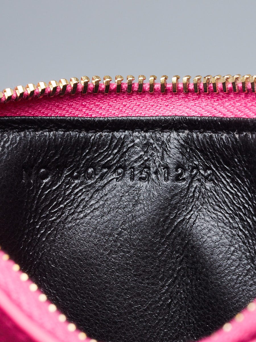 Yves Saint Laurent Pink Grained Chevron Quilted Leather Zipped