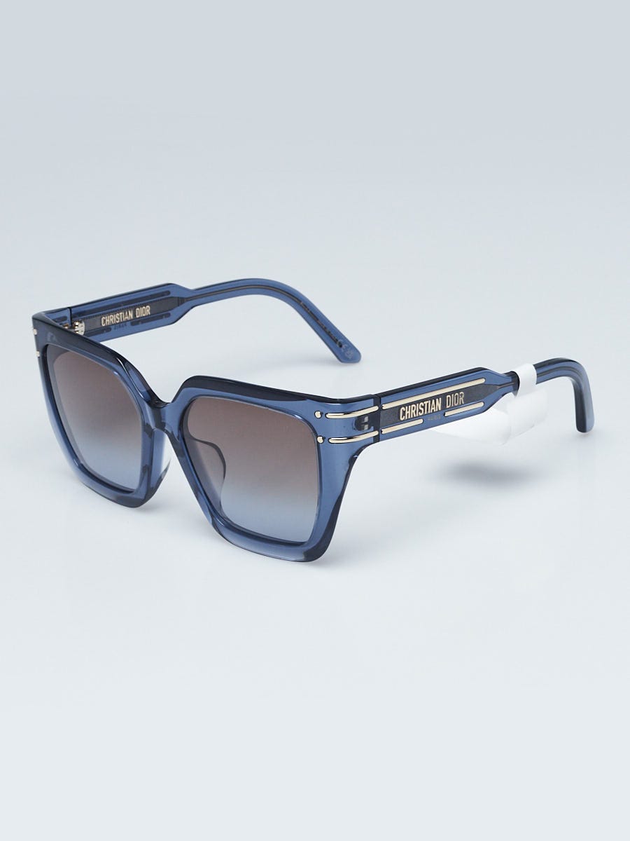 Christian Dior Blue Acetate Dior Signature Oversized Sunglasses