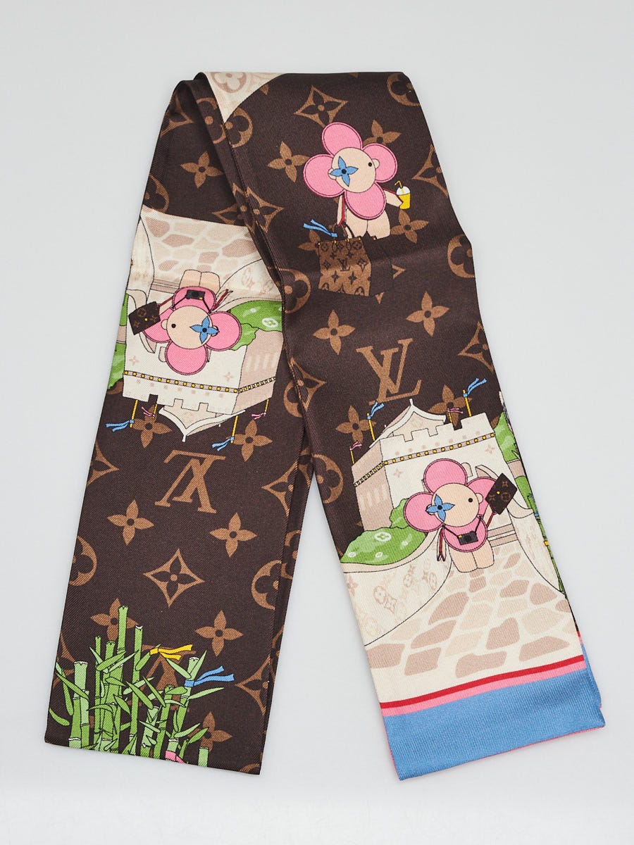 Louis Vuitton Christmas Animation China Printed Silk Bandeau Scarf