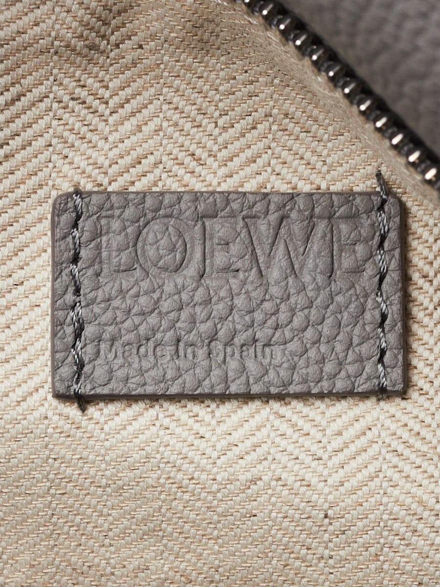 Loewe Pearl Grey Grained Calfskin Leather Small Puzzle Bag