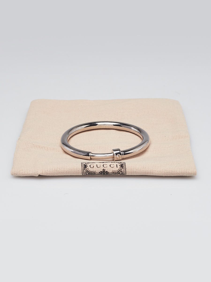 Gucci Silvertone Metal Hoop Single Earring