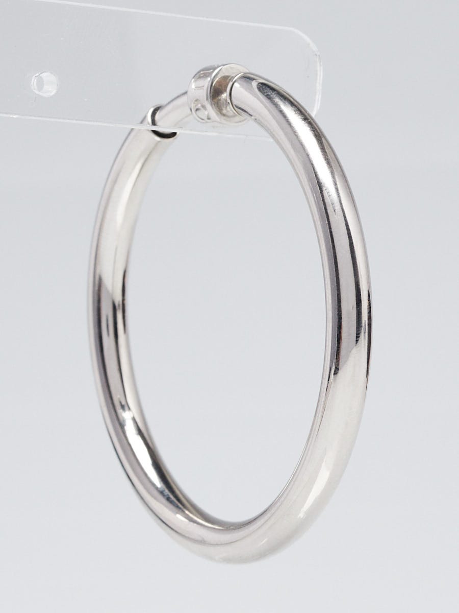 Gucci Silvertone Metal Hoop Single Earring