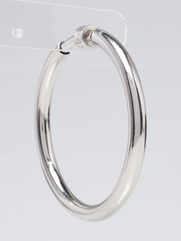 Gucci Silvertone Metal Hoop Single Earring