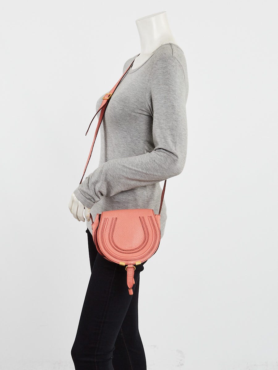 Chloe Pink Leather Marcie Mini Crossbody Bag