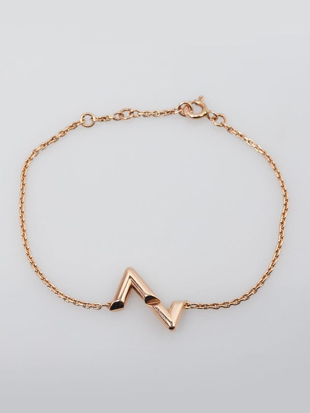 Louis Vuitton 18K Rose Gold LV Upside Down Volt Chain Bracelet