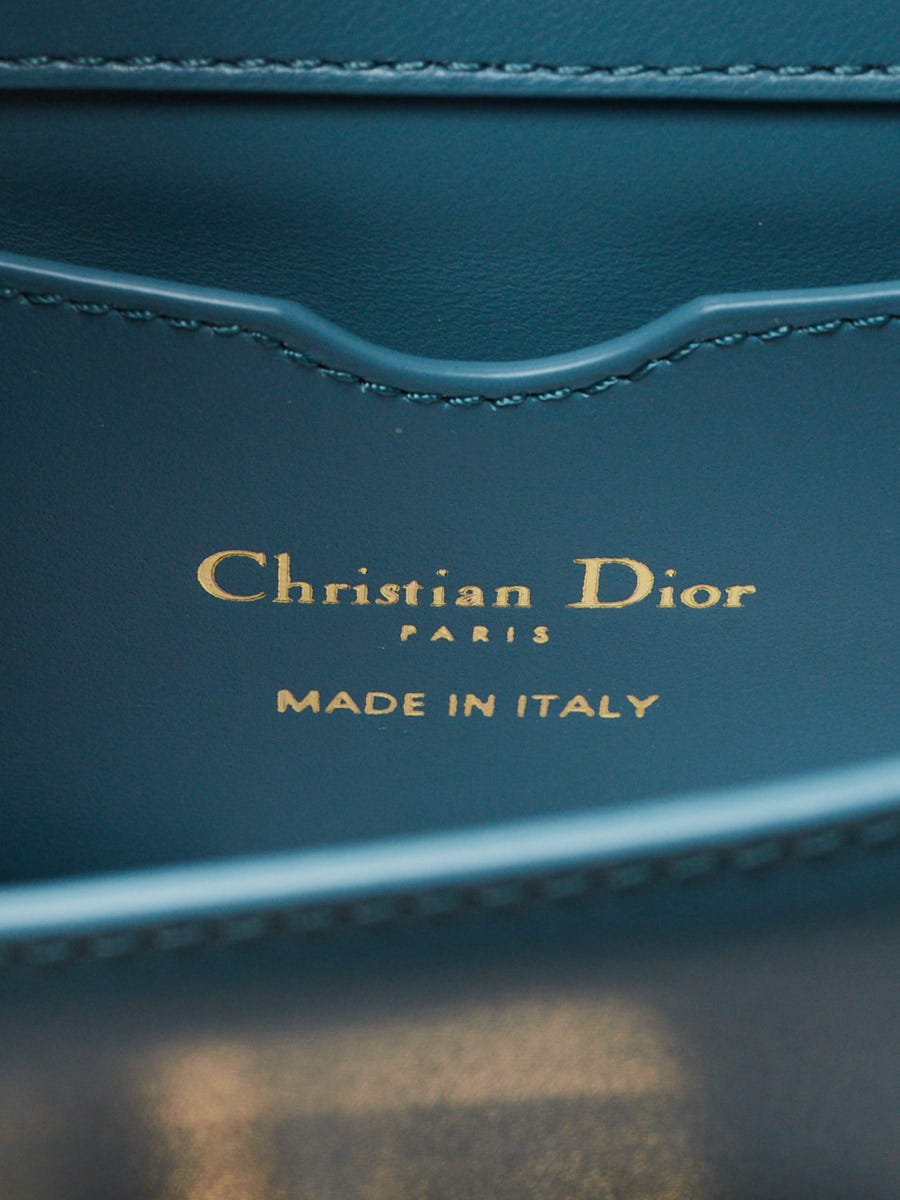 Christian Dior Blue Calfskin Leather 30 Montaigne Micro Bag