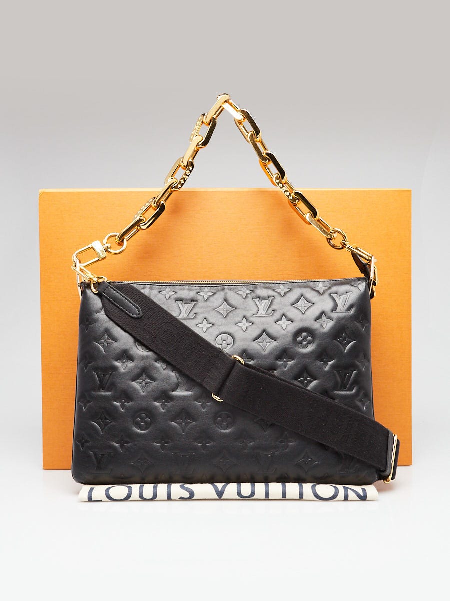 Louis Vuitton Black Monogram Embossed Leather Coussin MM Bag
