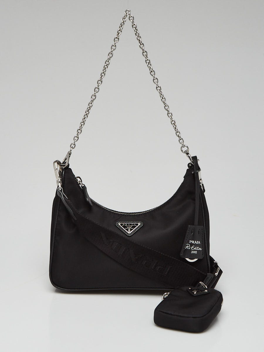 Prada Black Tessuto Nylon 2005 Re-Edition Shoulder Bag 1BH204