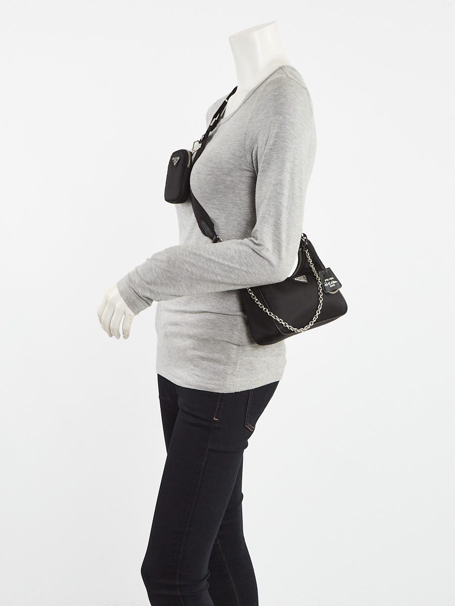 Prada Black Tessuto Nylon 2005 Re-Edition Shoulder Bag 1BH204