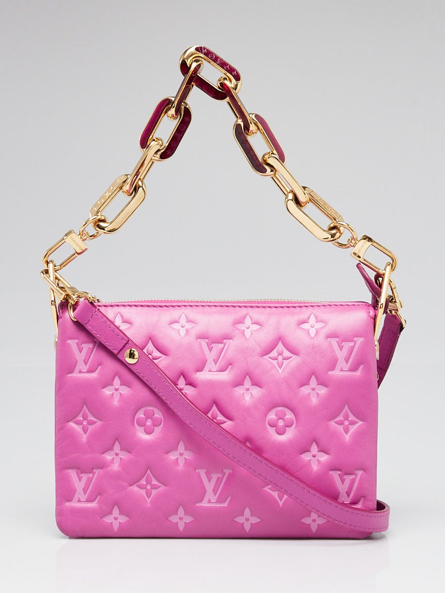 Louis Vuitton Orchid Embossed Calfskin Leather Coussin BB Bag